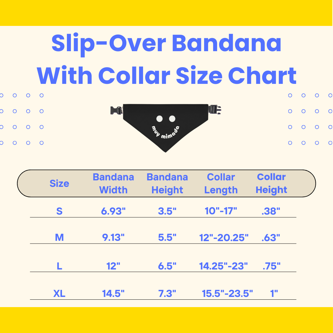 Slip-Over Bandana With Collar Size Chart